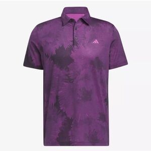 Adidas Men's Purple Flower Mesh Polo Shirt